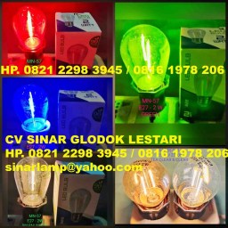 Lampu LED Edison Warna 2W E27 Lampu Filament